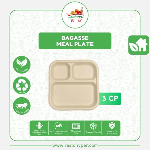 Bagasse Meal Plate 3CP