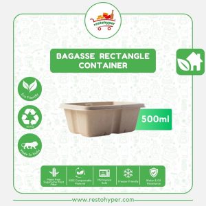 Bagasse rectangle container 500ml